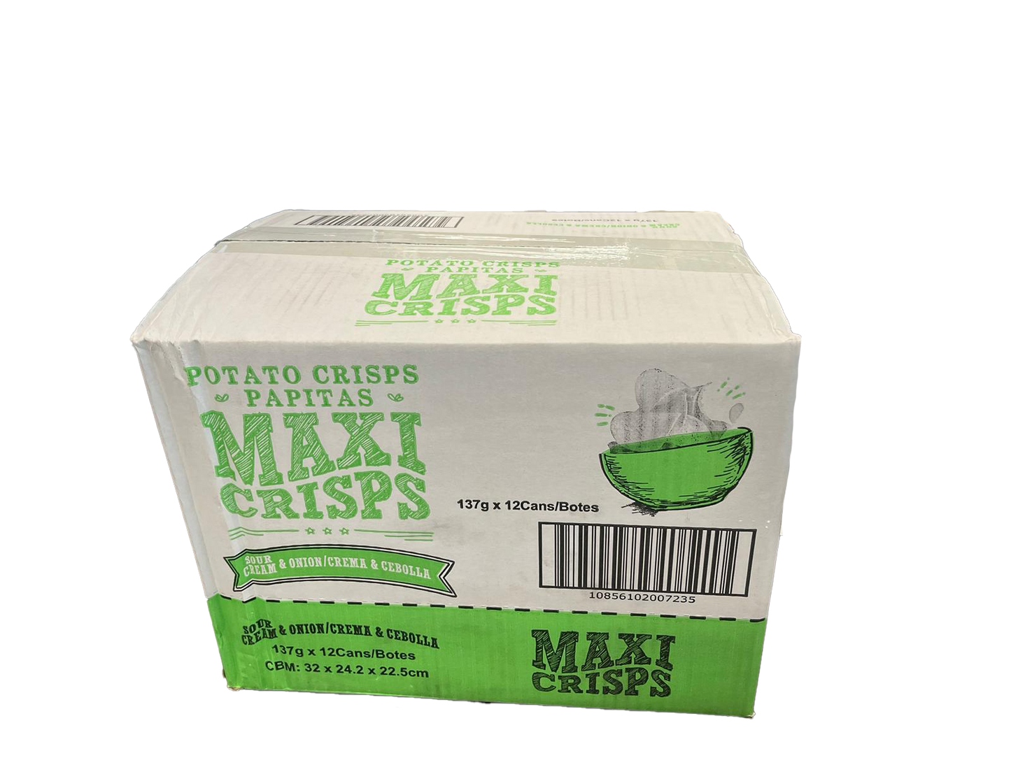 137g x 12 SOUR CREAM AND ONION MAXI CRISPS